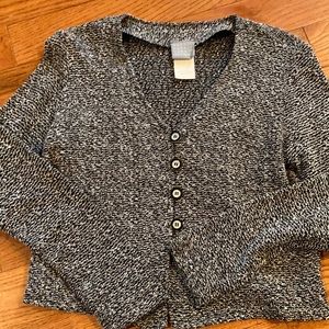 Black and white mottled cardigan vintage Rabbit Rabbit Rabbit designs